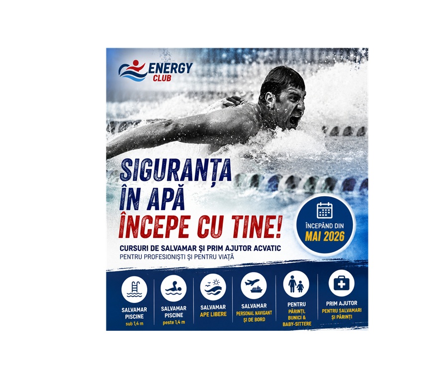 Energy Club lansează o gamă completă de cursuri de salvamar și siguranță acvatică – Programele sunt coordonate de campionul Cezar Bădiță